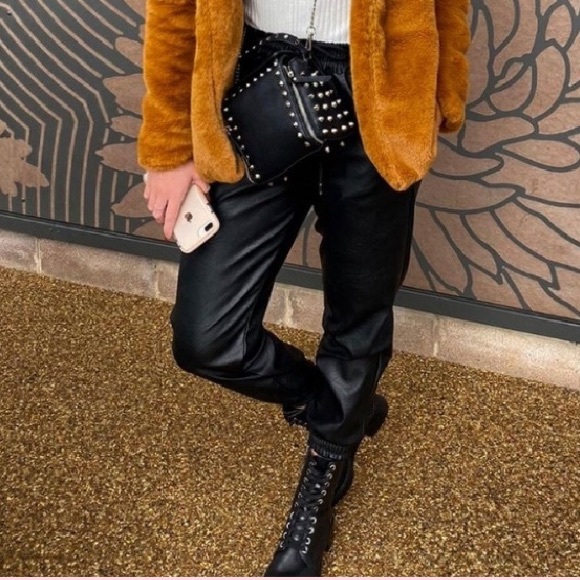 LAST PAIR❗️Vegan Leather Joggers - Picture 2 of 11